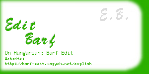 edit barf business card